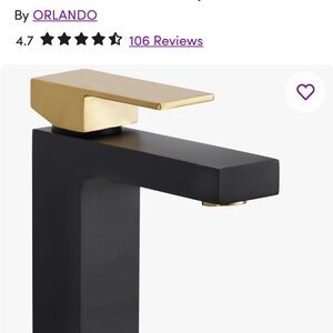Matte Black and Gold Bathroom Faucet